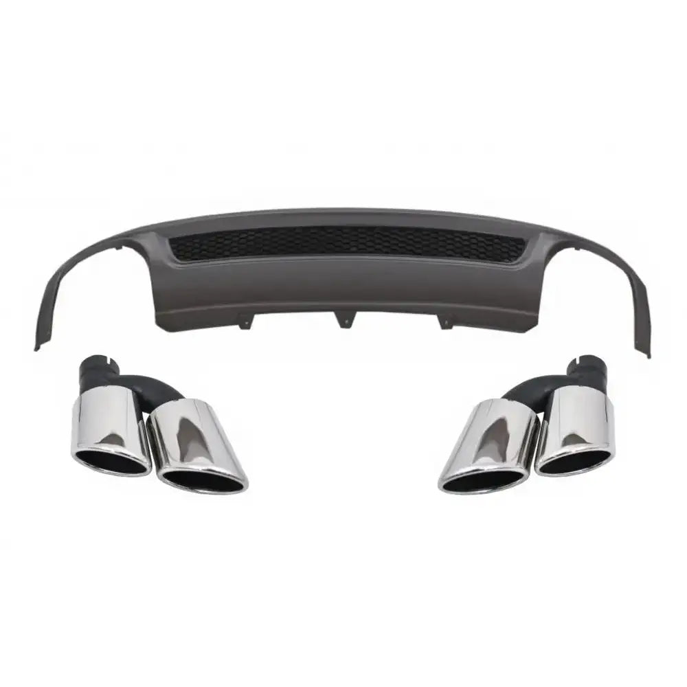 Rear Bumper Valance Air Diffuser Suitable for Audi A4 B8 Pre Facelift Limousine/avant (2008-2011) With Exhaust Muffler