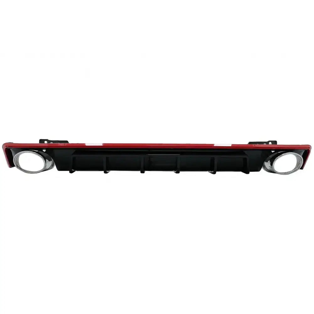 Rear Bumper Valance Diffuser & Exhaust Tips Suitable for Audi A6 C8 4k Avant Sedan (2018-up) Rs6 Design Red