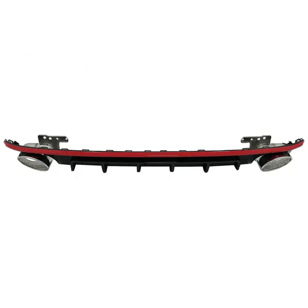 Rear Bumper Valance Diffuser & Exhaust Tips Suitable for Audi A6 C8 4k Avant Sedan (2018-up) Rs6 Design Red