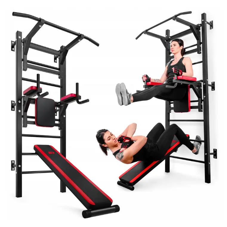 Ribbevegg med Parallelle Barer og Treningsbenk Hs-1008k