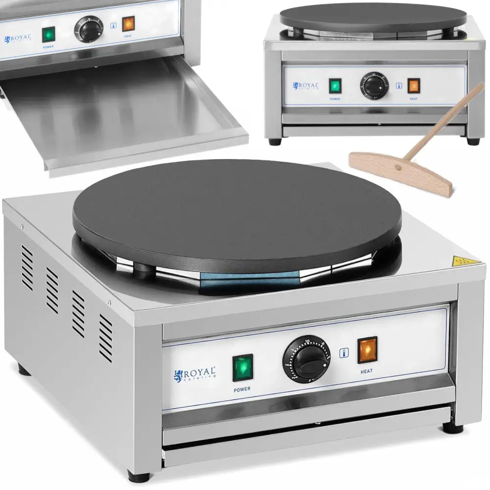 Rund Elektrisk Pannekakestekeplate 40 Cm 0-300 c 3000 w