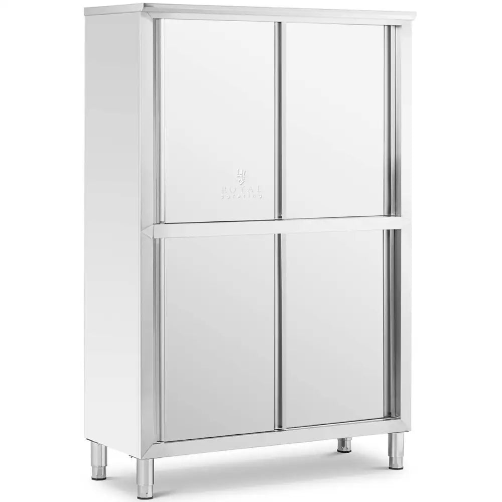 Rustfritt Stål Skyvedør Lagringskjøkken Skap 180x118x50cm