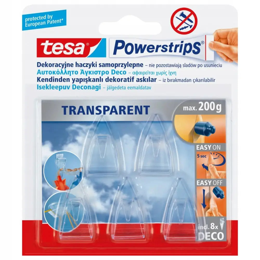Selvklebende Powerstrips Kroker 5 Stk Gjennomsiktige Deco