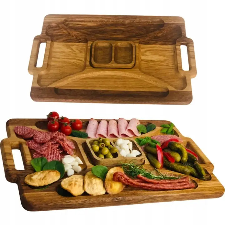Serveringsbrett Trebrett for Frukt Ost Kjøttpålegg Snacks