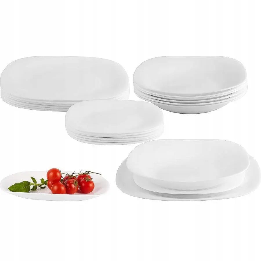 Servise Middagssett Komplett Tallerkener for 6 Personer Bormioli Rocco Parma 19 Deler