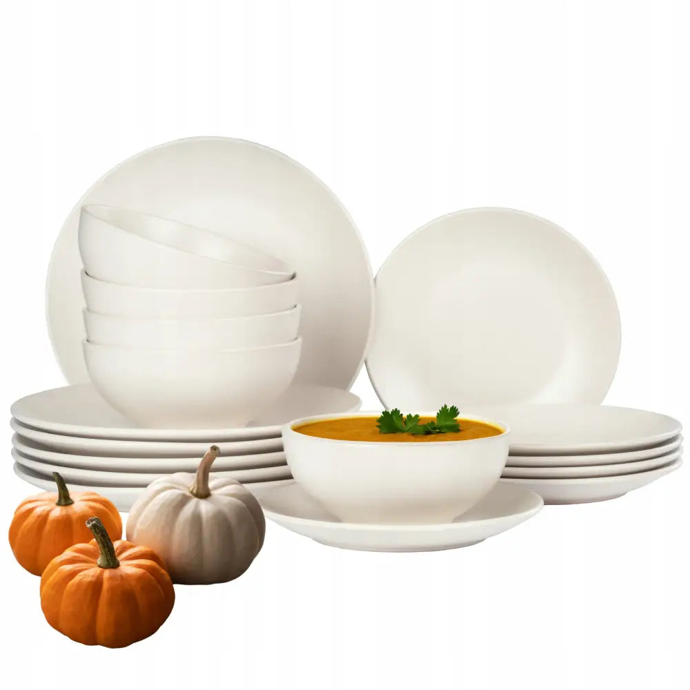 Servise til 6 Personer med Bolle Beige Tallerkensett 18 Deler Matt
