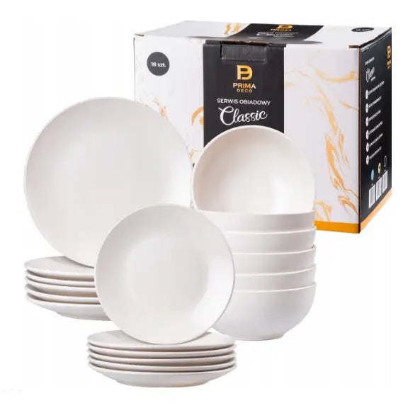 Servise til 6 Personer med Bolle Beige Tallerkensett 18 Deler Matt