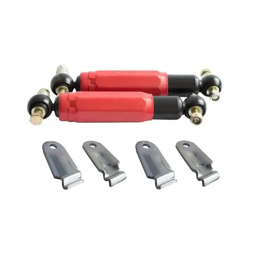 Sett 2x Al-ko Octagon Rød 1800-3500 Kg Støtdemper + 2x Sett med Al-ko Håndtak