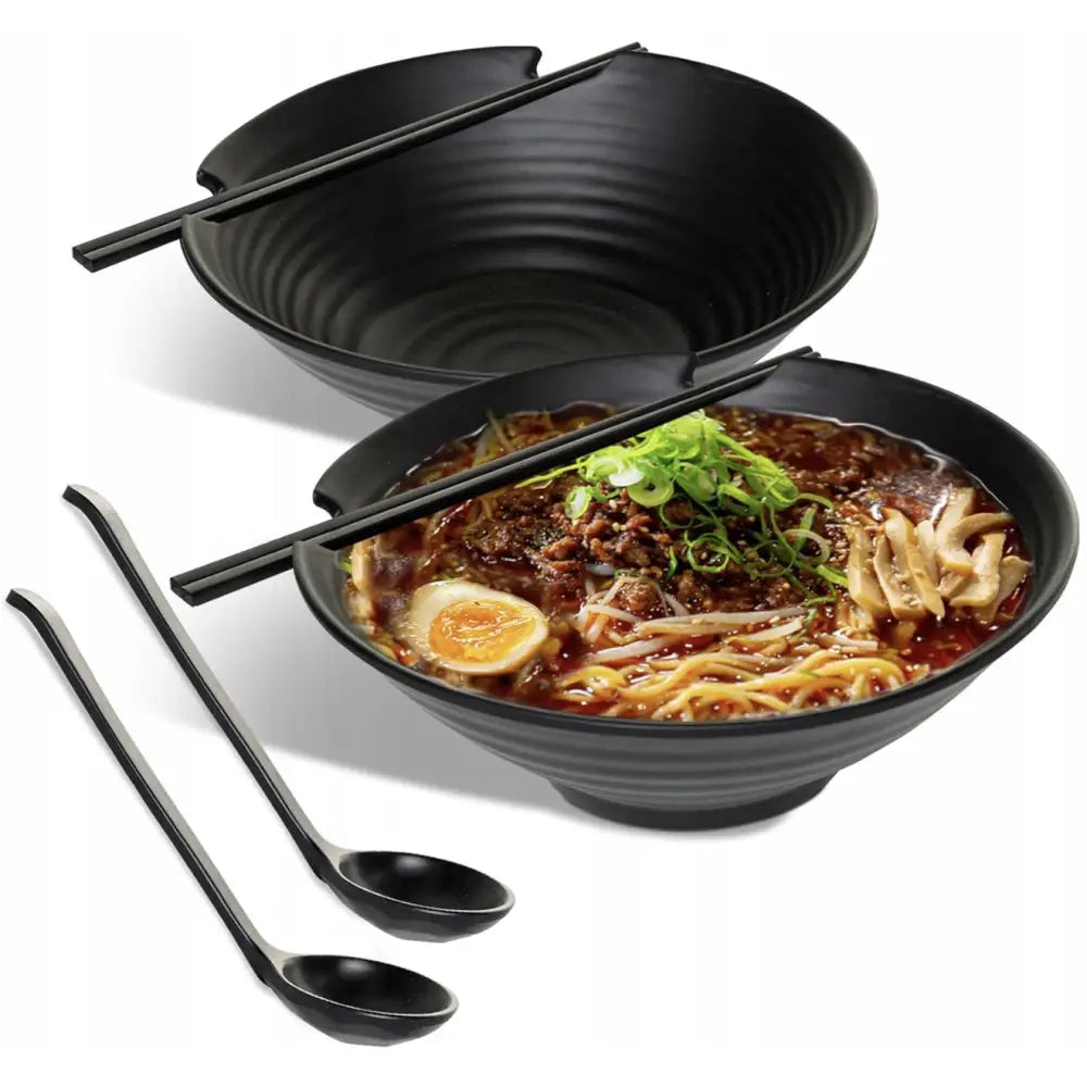Sett med 2 Ramen Skåler Suppe Nudler Japansk for To Personer Elegant