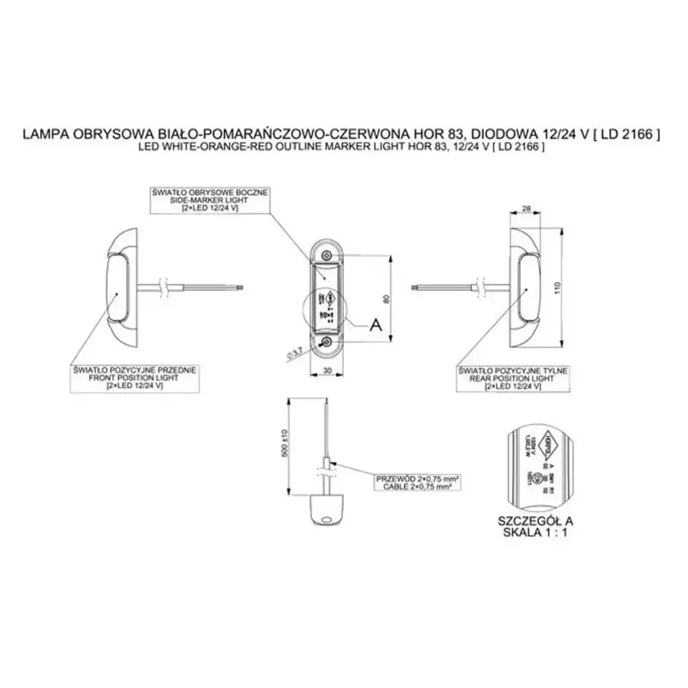Sett med 4x Trippel Led Klaringslamper Horpol Ld 2166