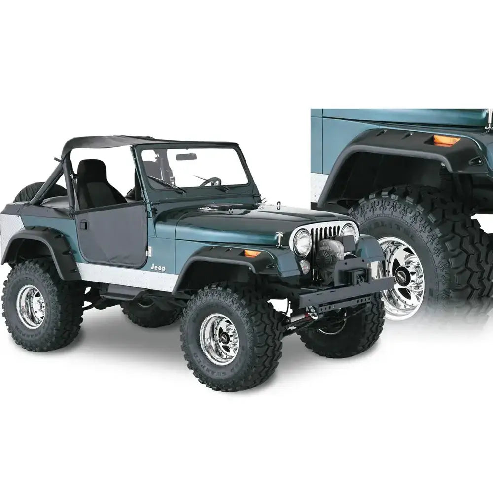 Skjermbreddere Sett Cutout Style Bushwacker - Jeep Cj 56-86