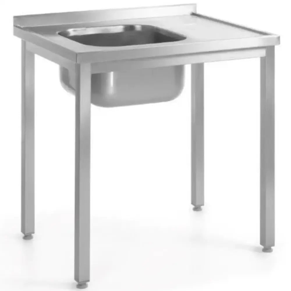 Stående Veggmontert Rustfritt Stål Bord med Vask Venstre 100x60x85 Cm - Hendi 812648