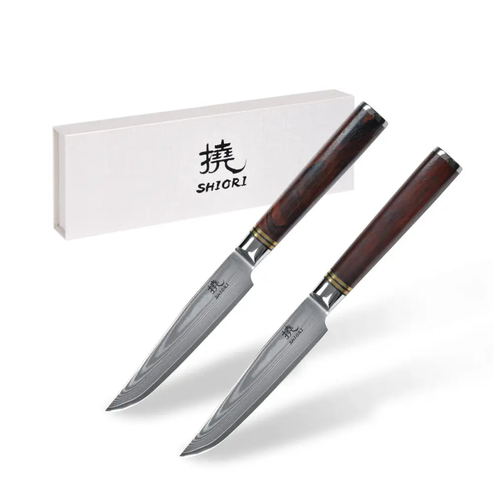 Steakkniver Shiori 撓 - Presis Lite Flersjiktet Damask-stål