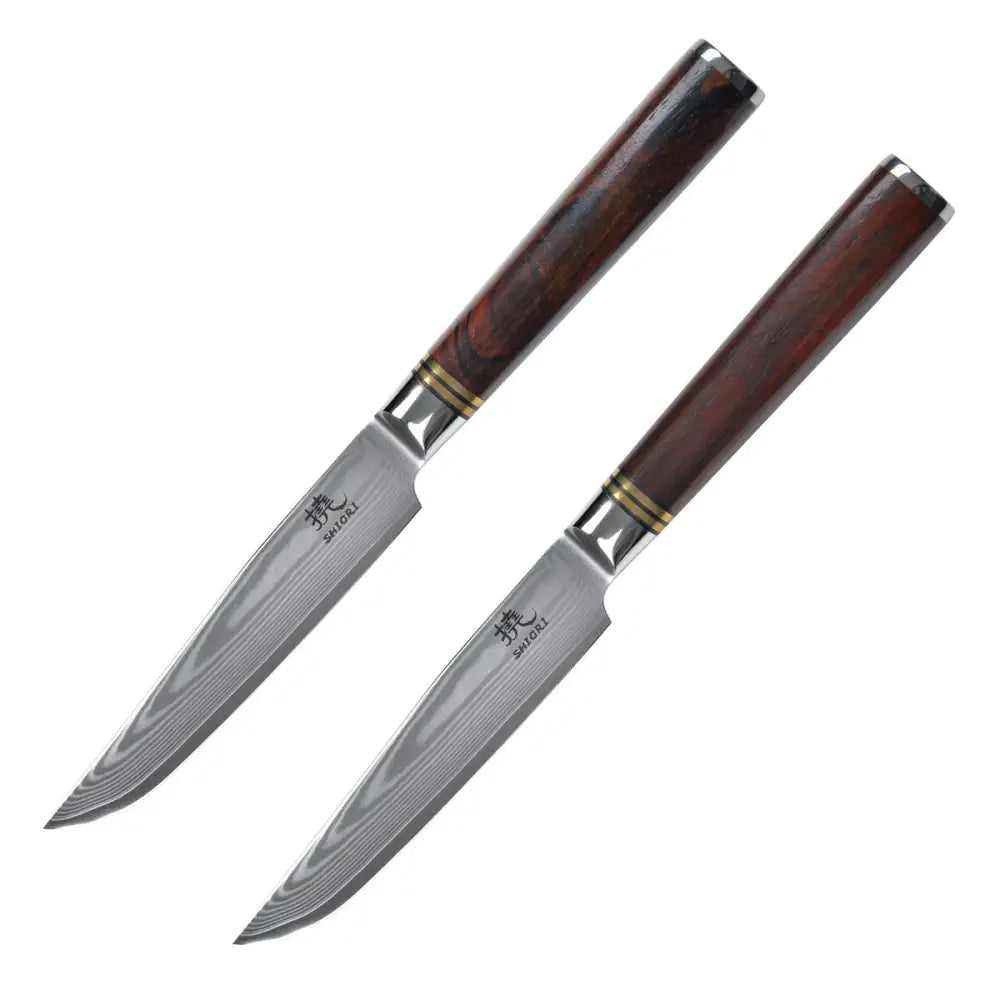Steakkniver Shiori 撓 - Presis Lite Flersjiktet Damask-stål