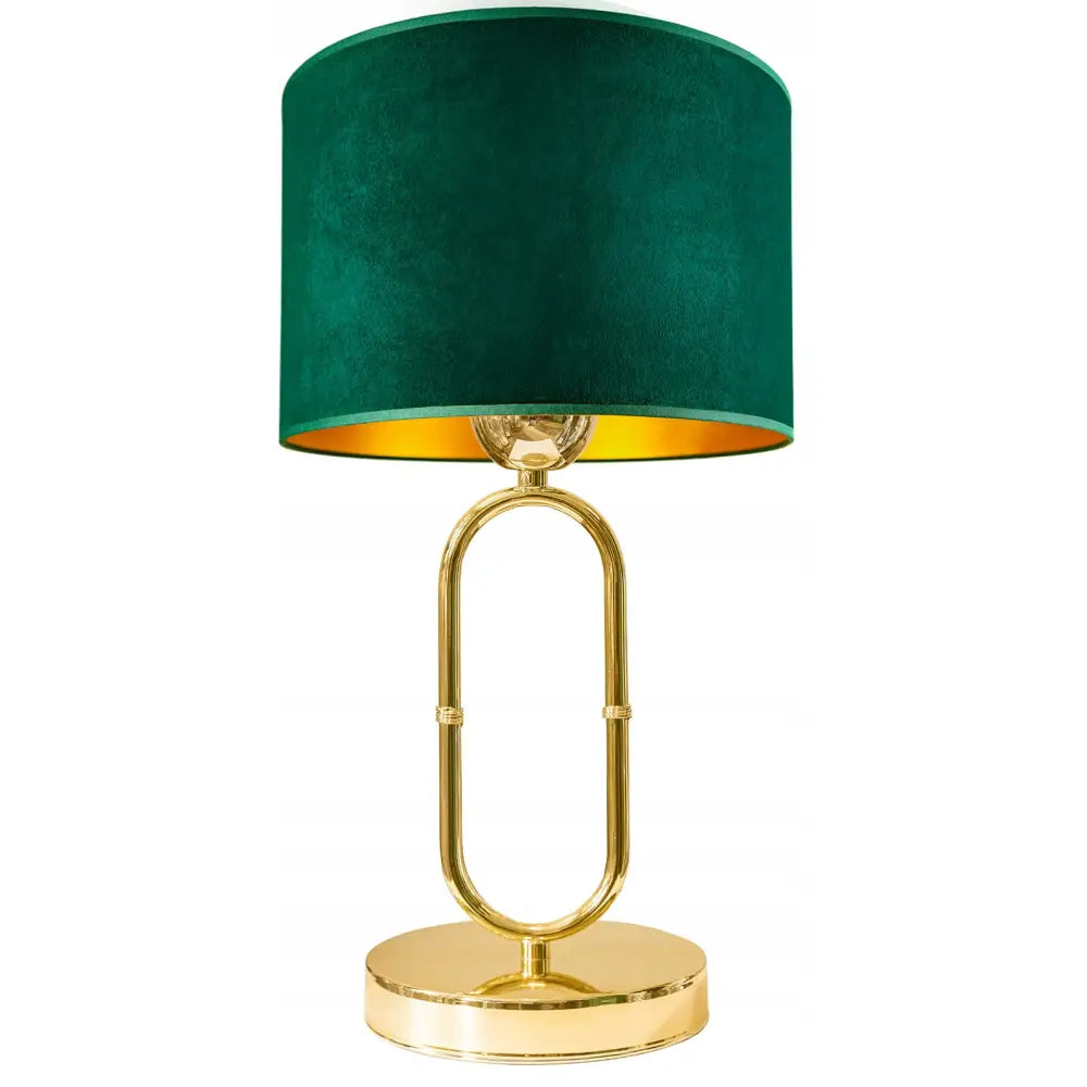Stilig Gullfarget Nattbordslampe med Fløyelslampeskjerm - Moderne Loft-stil