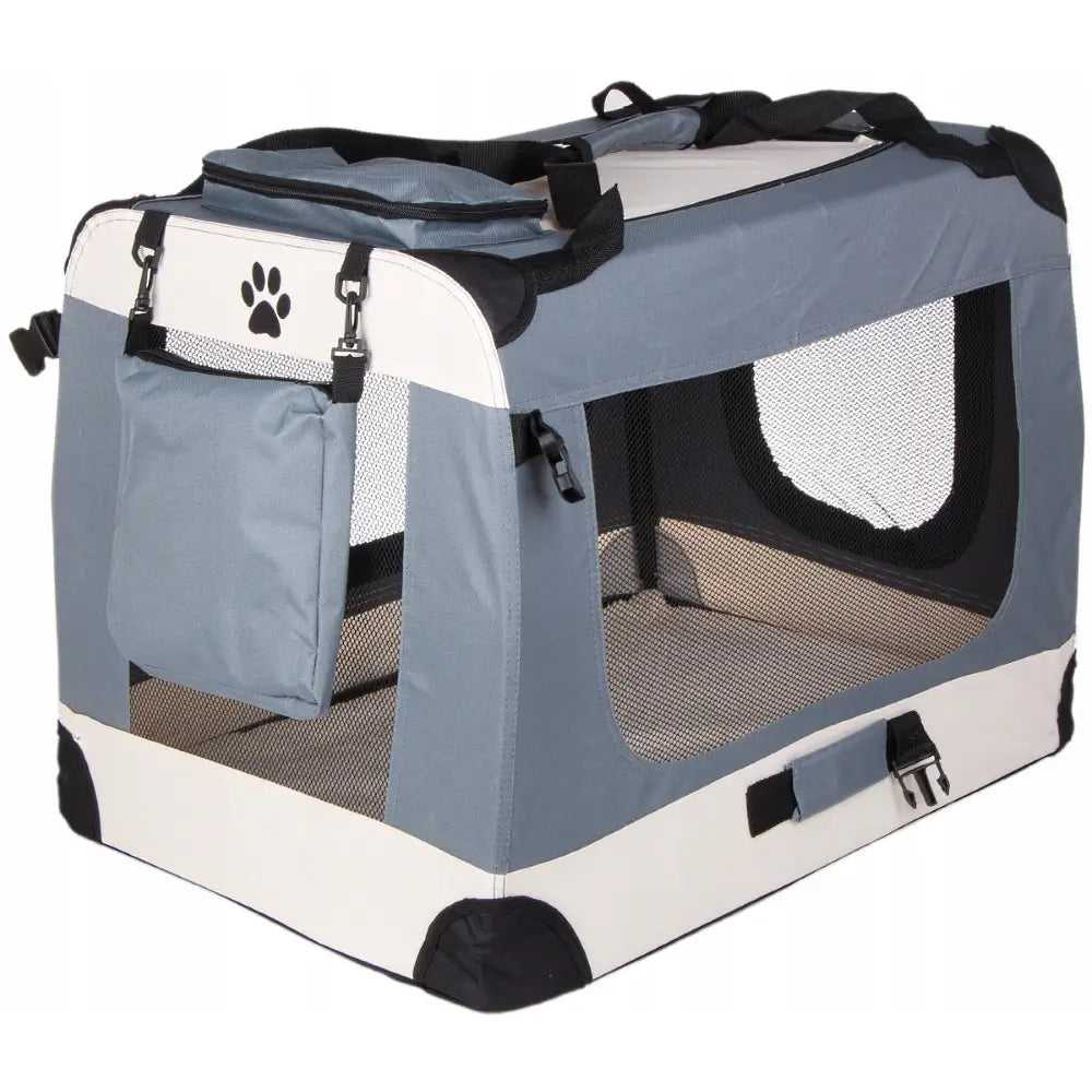 Stor og Robust Transportbur Sammenleggbar Bag med Plysj Matte for Hund og Katt m