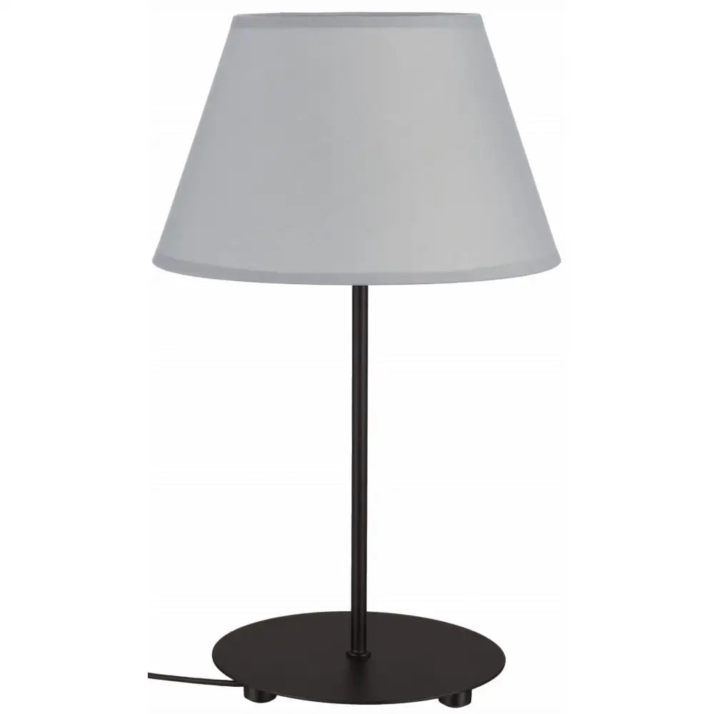 Svart Bordlampe med Grå Kjegle-formet Skjerm Karo E27