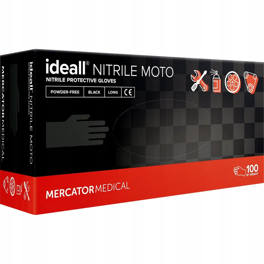Svarte Nitrilhansker Mercator Ideall Moto Xl r (100 Stk)