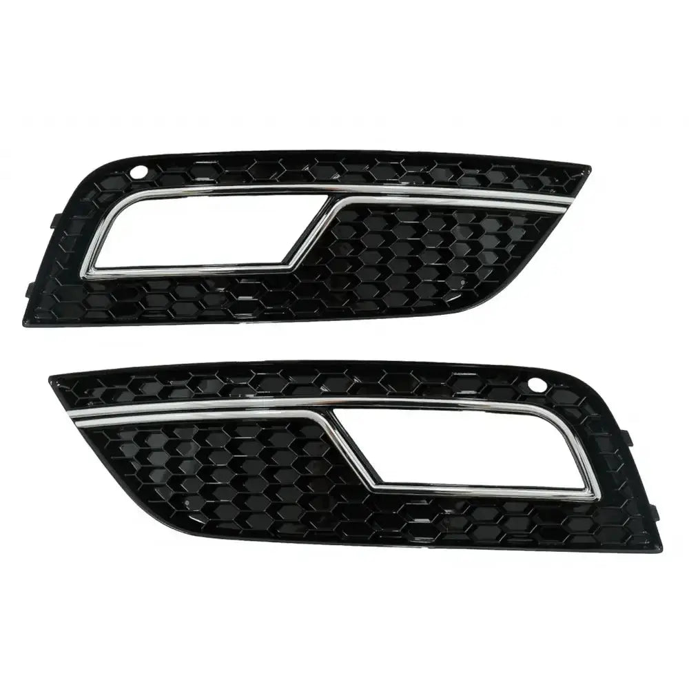 Tåkelys Deksel Griller Audi A4 B8 Facelift 12-15 Rs4 Design Black & Chrome