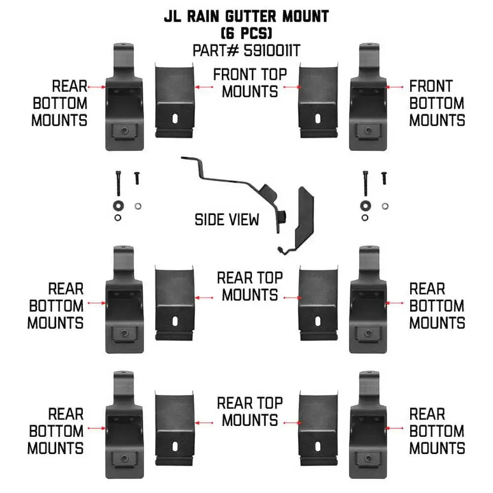 Takstativfeste Sett for Jeep Wrangler Jk 4 d 07-18 Lastekapasitet Opptil 80kg - Go Rhino