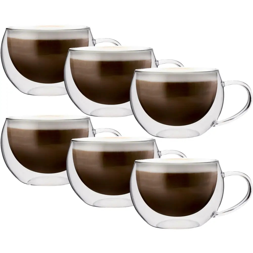 Termiske Glass med Doble Vegger for Kaffe Cappuccino Te 300ml X6