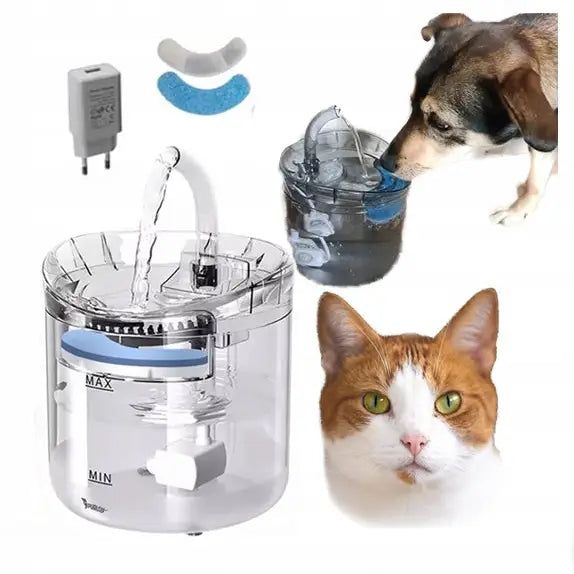 Til Gave 2x Automatisk Vannfontene for Kjæledyr Kattedrikkefontene Hundetrinker