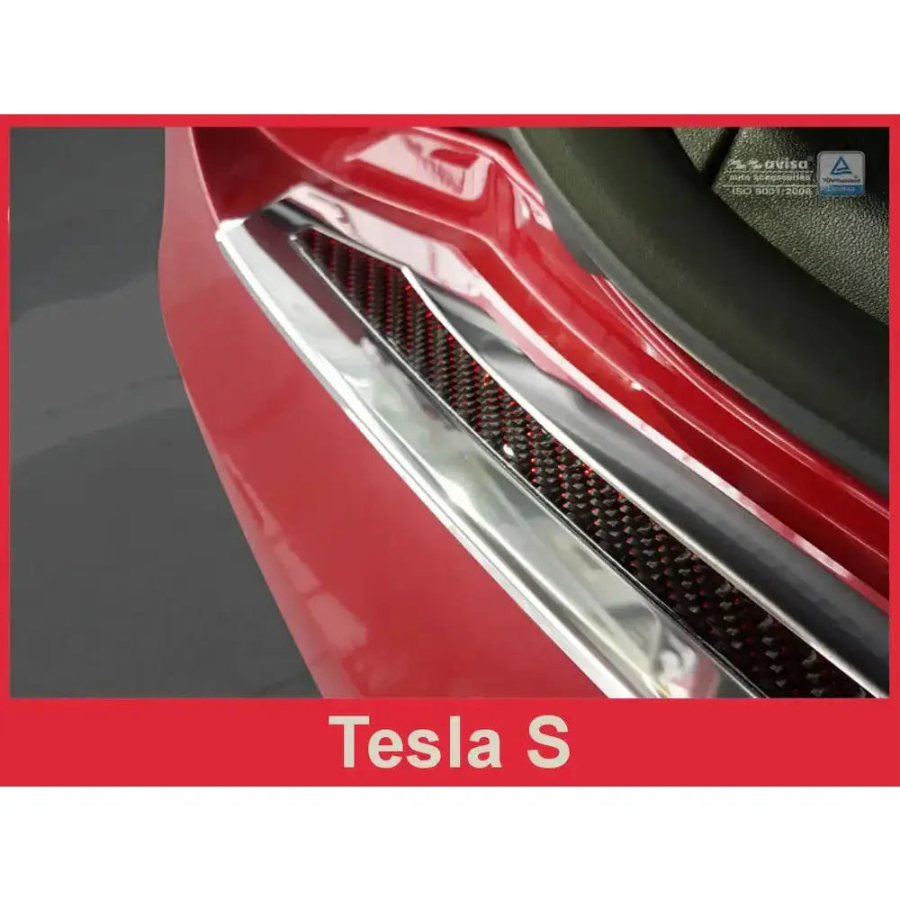 Lastebeskytter Tesla Model s Liftback 12- Rødt & Svart Karbonfiber