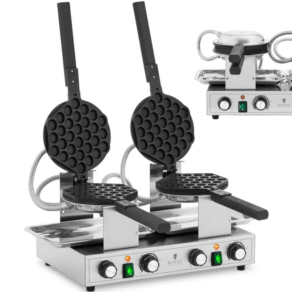 Vaffeljern Boble Dobbel Bubble Waffle Teflon 2 x 1400 w