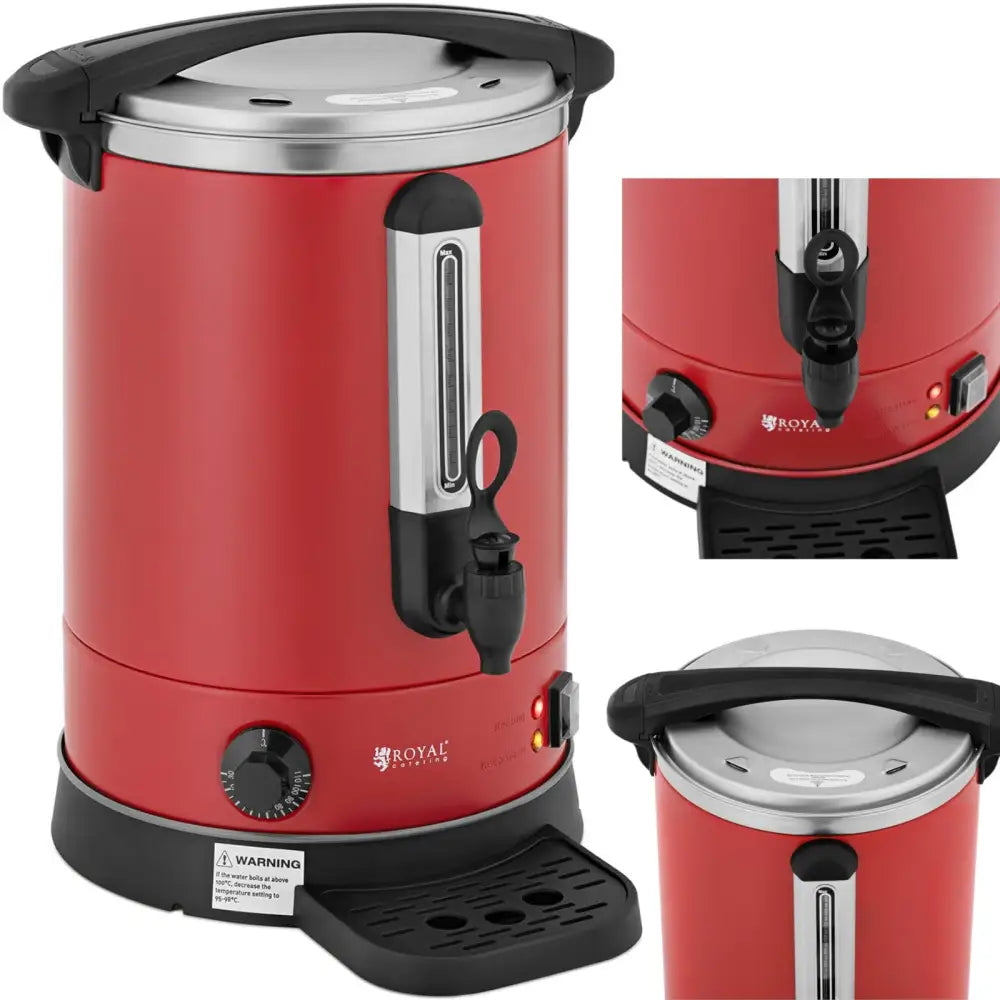 Vannkoker med Dobbeltvegger og Dryppestativ 13,5 l 2500 w Rød
