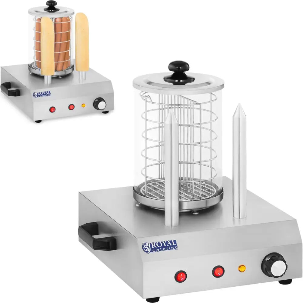 Varmeholder for 30 Pølser med Dampede Pølseboller - Royal Catering Rchw-350-2