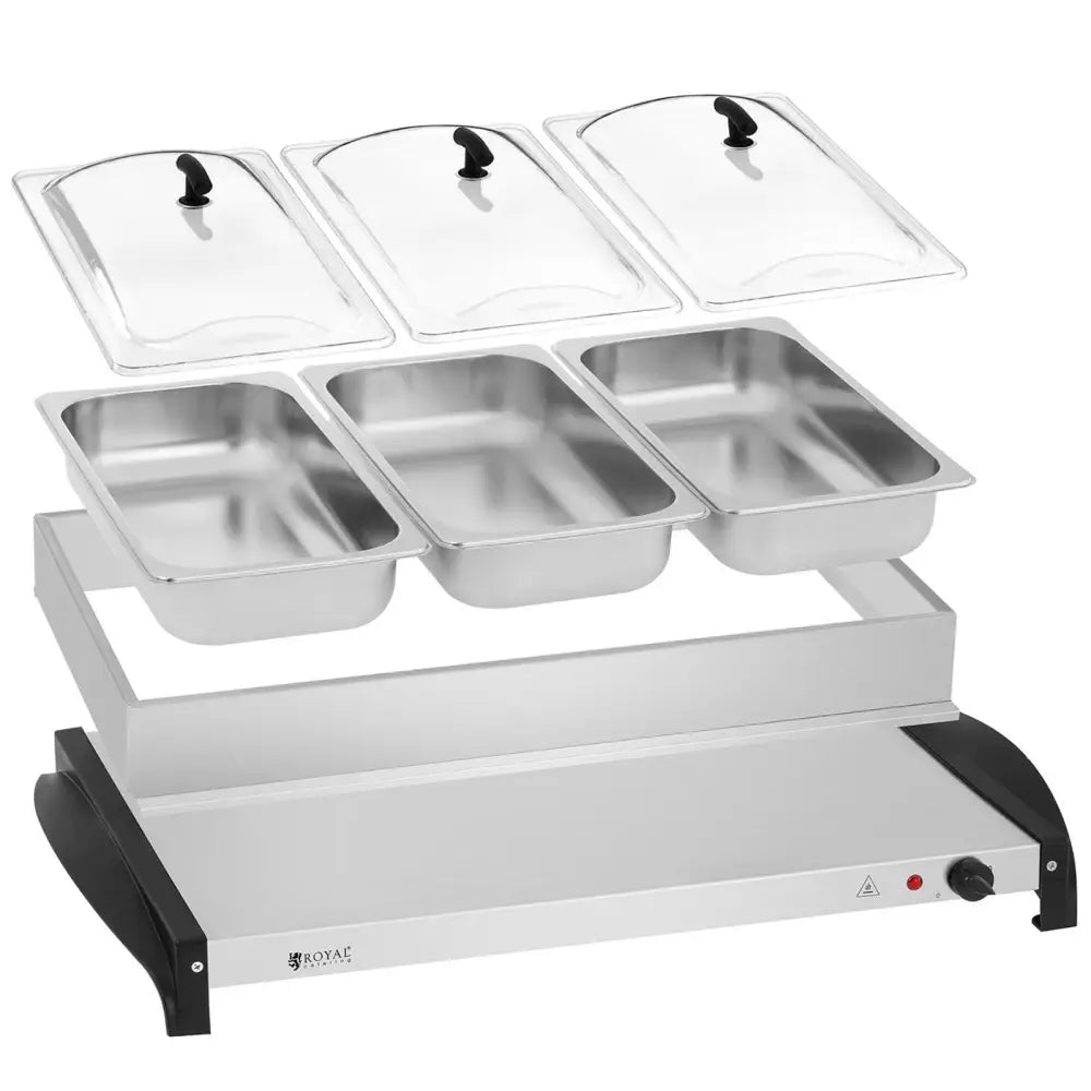 Varmeholder for Mat i 3 Beholdere Elektrisk 400w Royal Catering