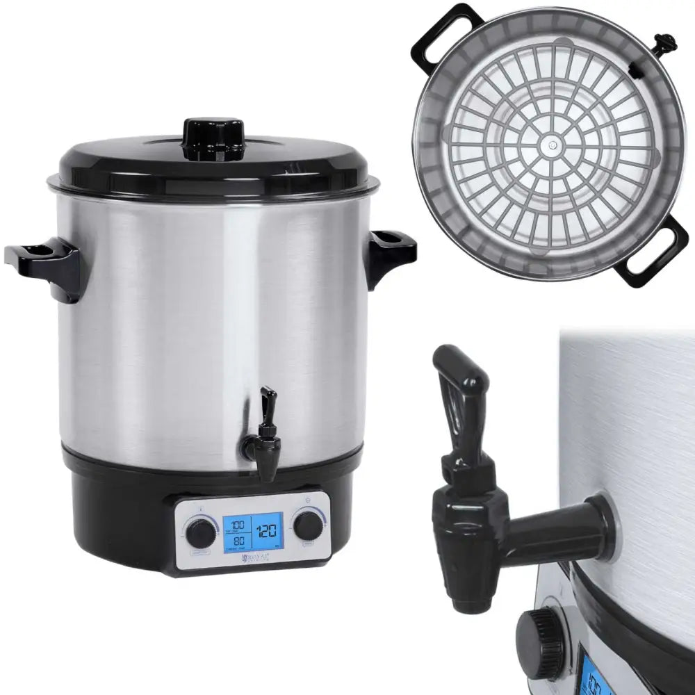 Varmtvannsvæskevarmer for Varm Gløgg med Lcd-timer Rustfritt Stål 2000w 27l