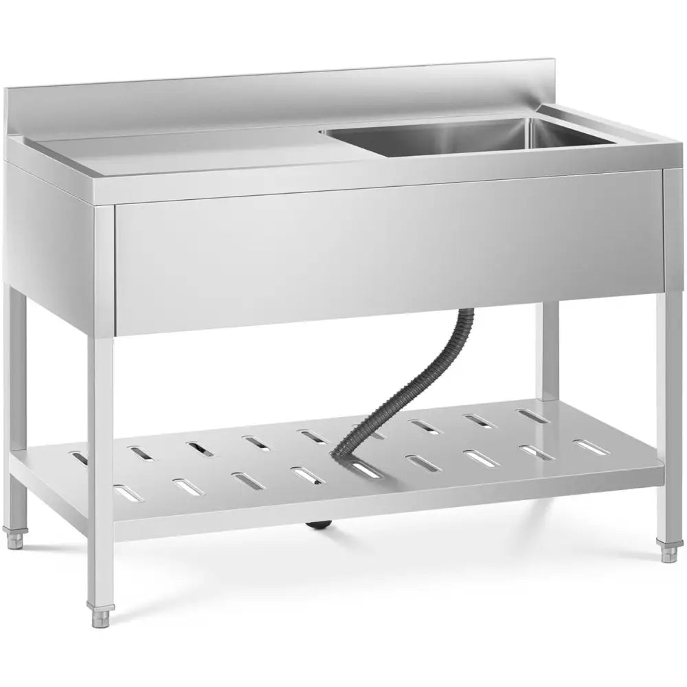 Vask Basseng Gastronomisk Enkeltkammer med Hylle og Kant Høyre 120 x 60 x 94,5 Cm