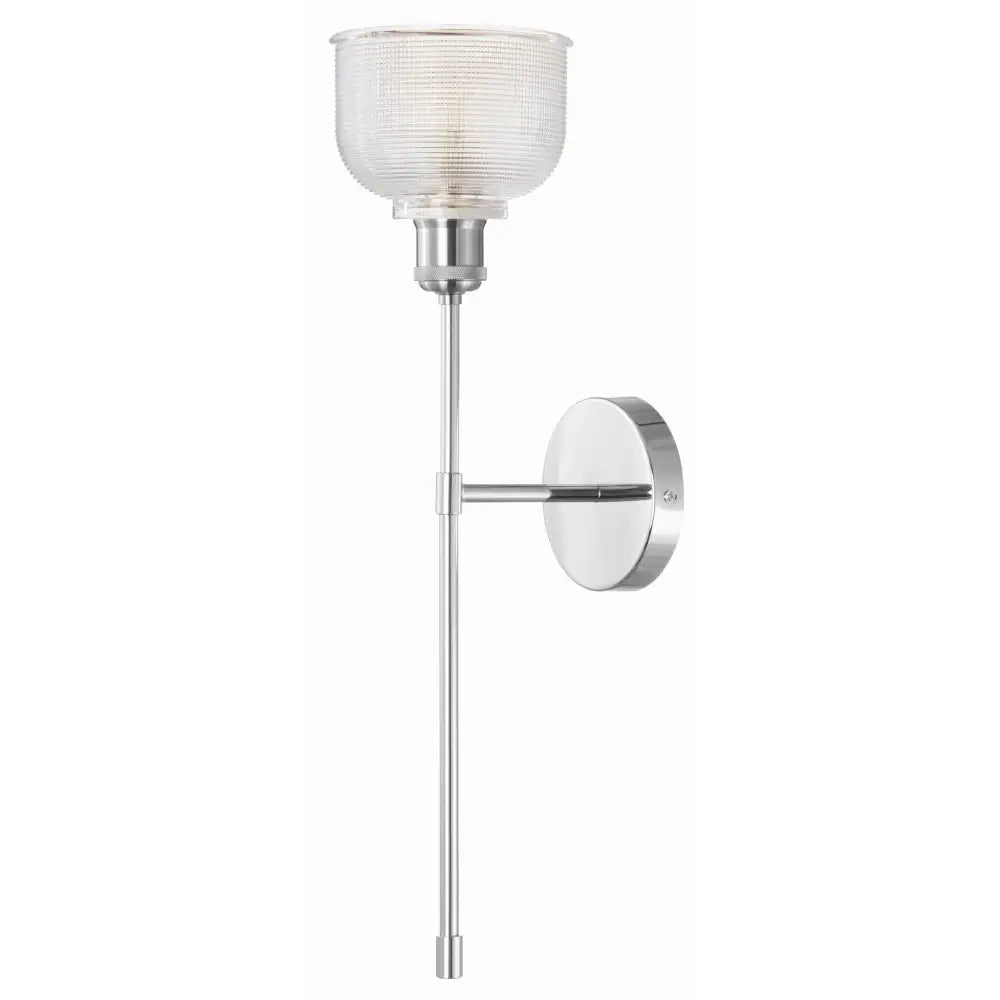 Vegglampe i Metall Bell Long med Sateng Skjerm Clear
