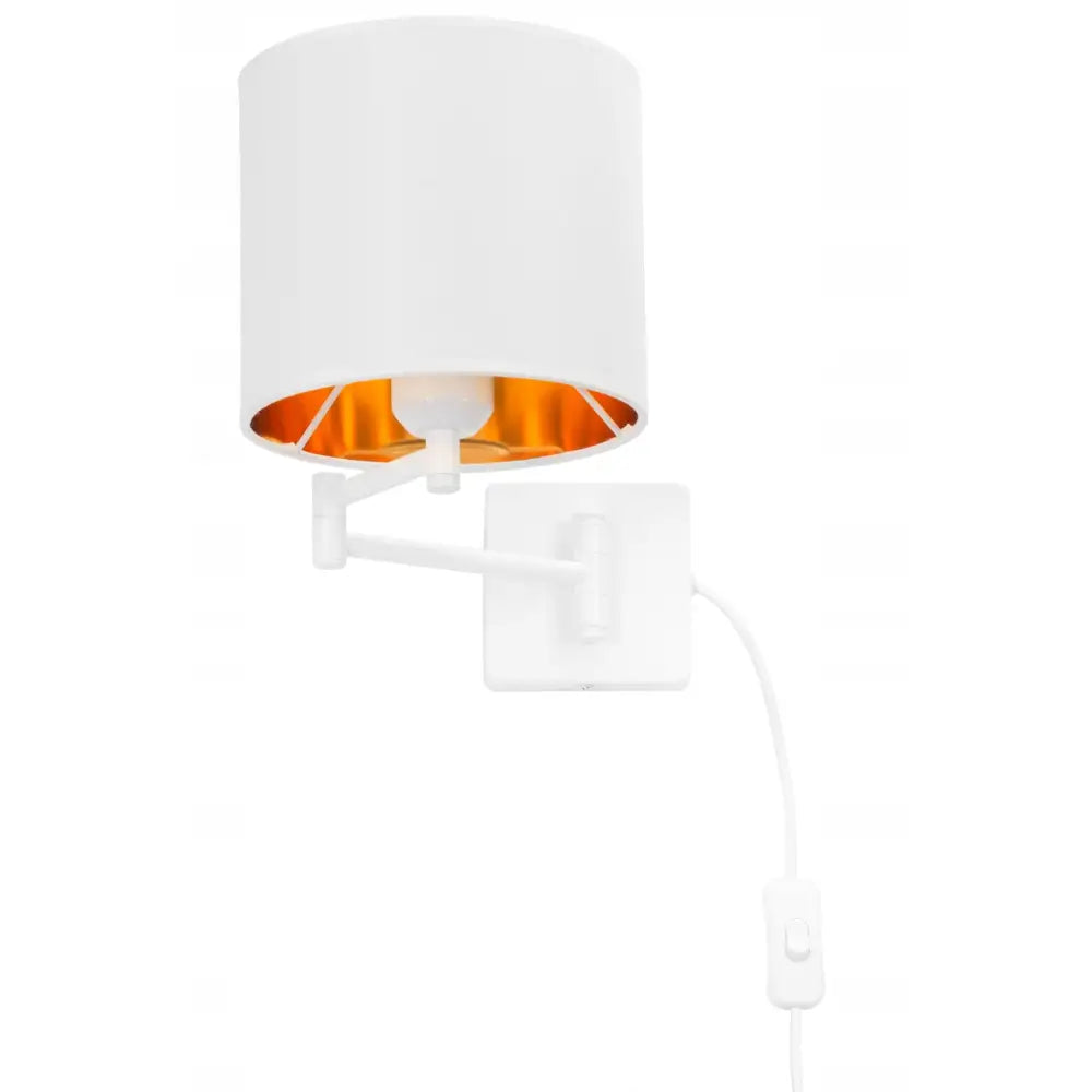 Vegglampe Justerbar Skjerm Hvit Hotellstil med Kabel