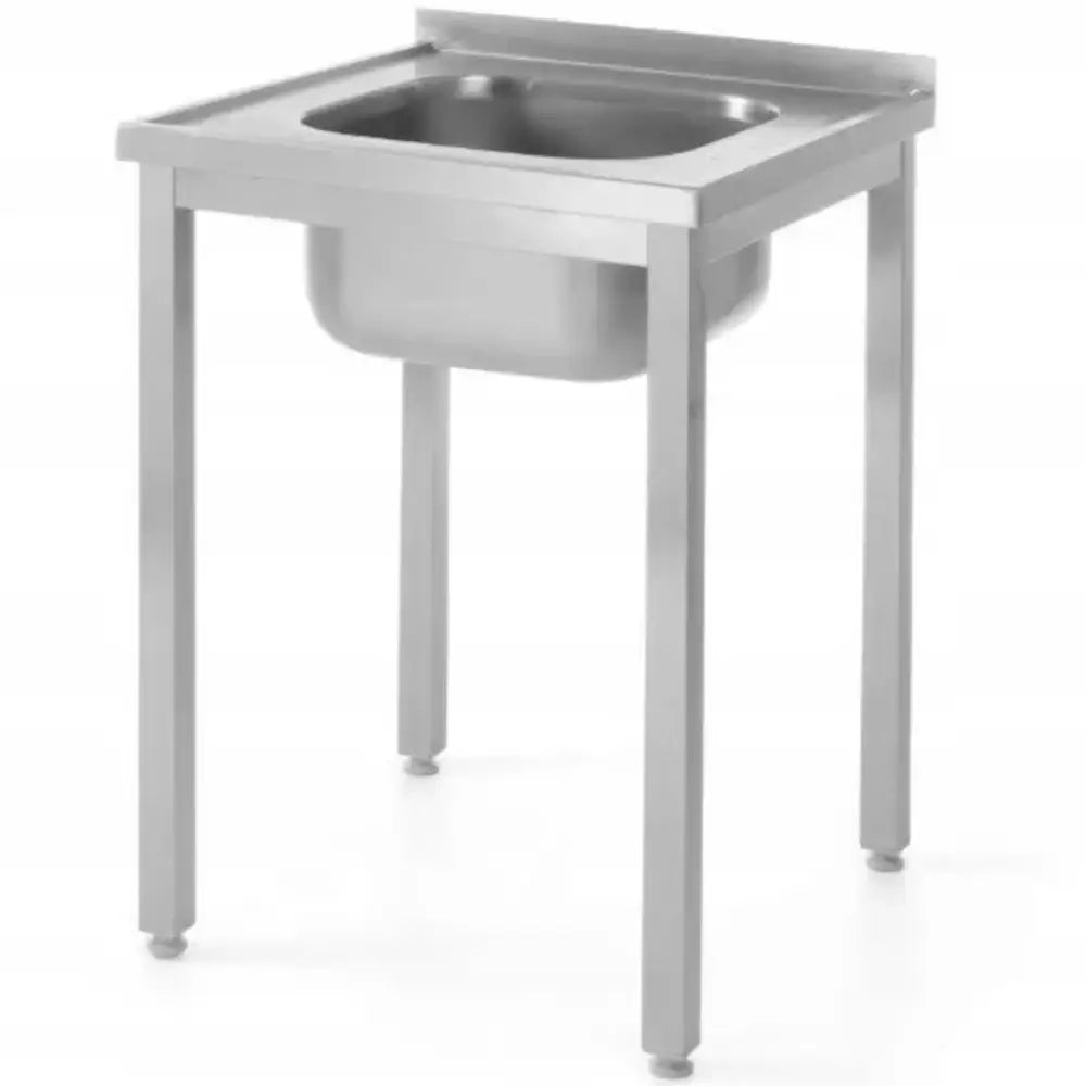 Veggmontert Rustfritt Stål Bord med Vask 60x70x85 Cm - Hendi 812877
