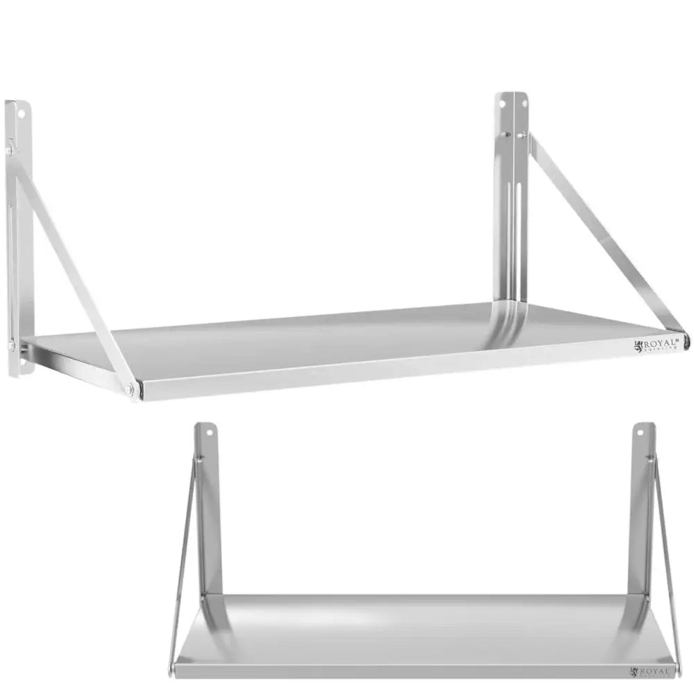 Veggmontert Sammenleggbar Rustfri Gastronomihylle Opptil 40 Kg 100 x 45 Cm.
