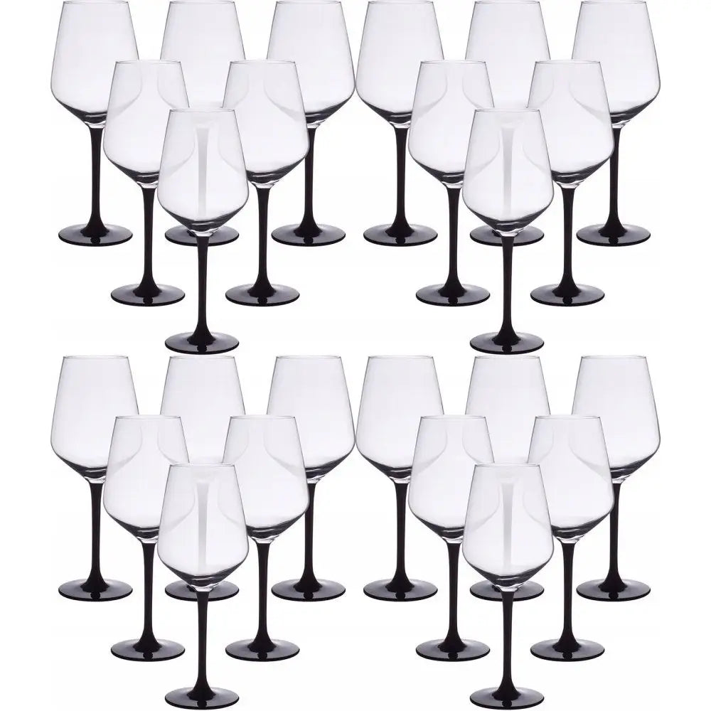 Vinglass Altom Design Rubin Black med Svart Stett 370 Ml 6 Stk X4