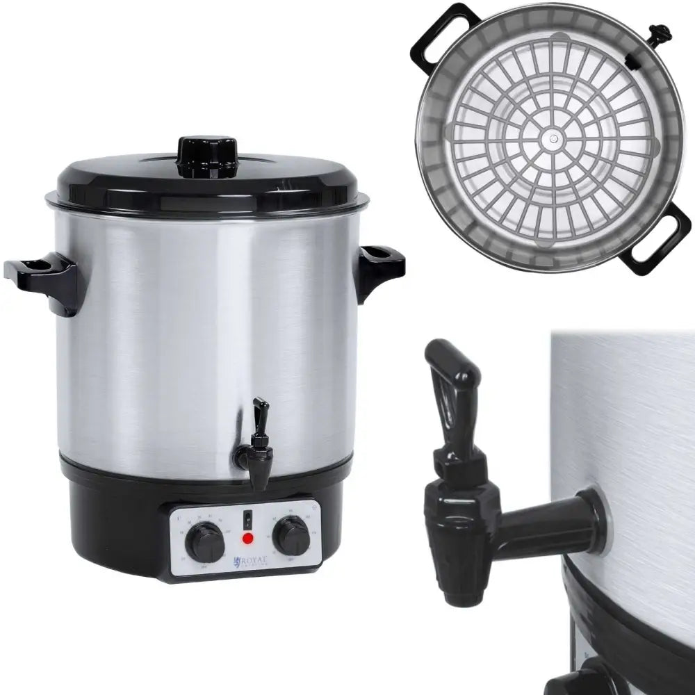 Vinkoker med Temperatur og Timer Rustfritt Stål 2000w 27l