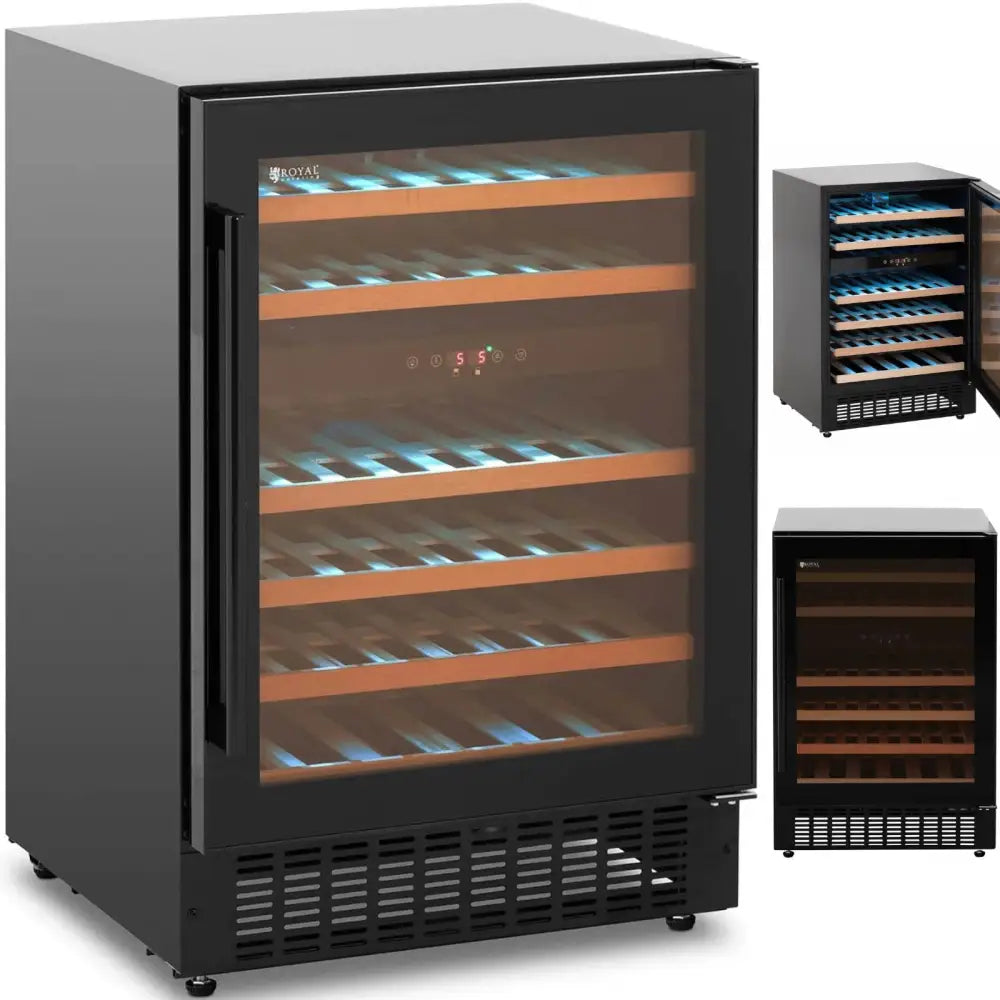 Vinskap med 6 Hyller Led-belysning 46 Flasker 135l Svart