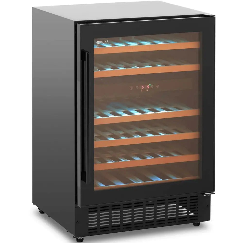 Vinskap med 6 Hyller Led-belysning 46 Flasker 135l Svart