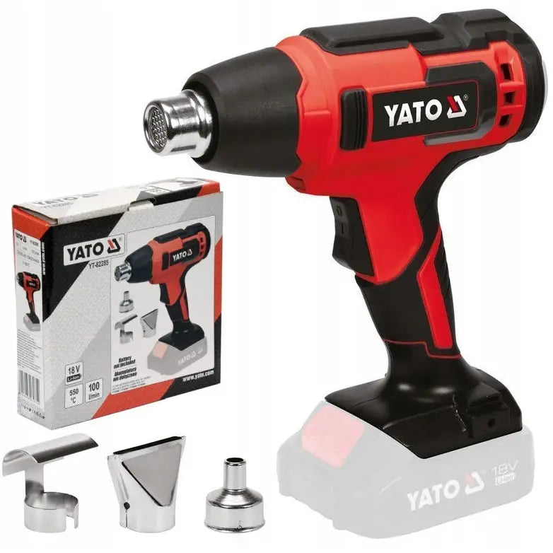 Yato Batteridrevet Varmluftspistol 550° 2 Hastigheter 18v