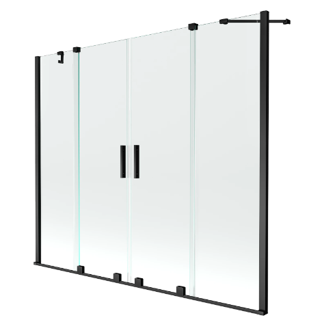 Moderne badekarvegger i klart eller frostet glass, ideelle for å skape en elegant dusjopplevelse i badekaret.