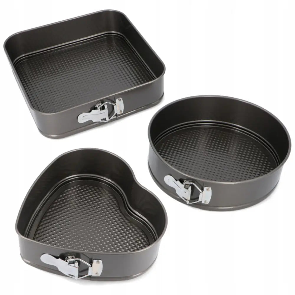 3x Kakeform i Blikk for Baking Hjerteformet