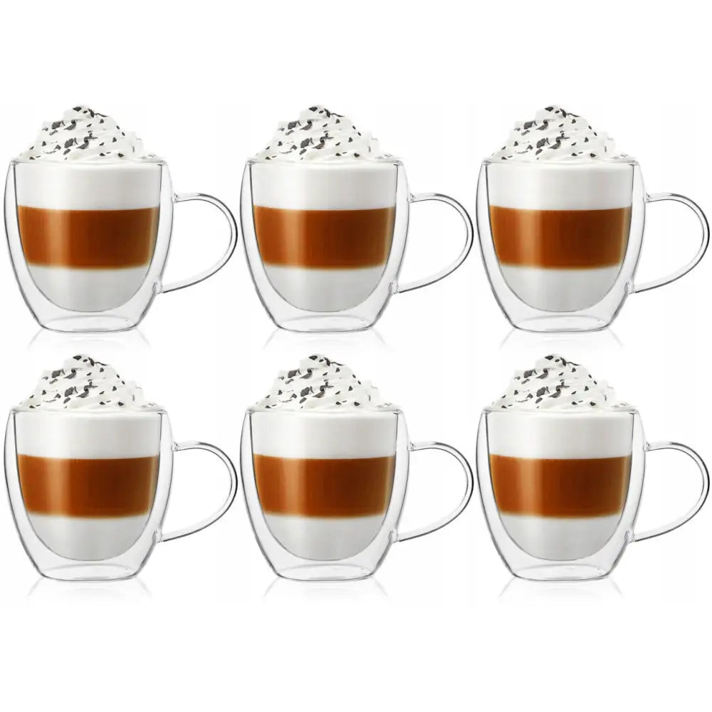 6x Galicja Duo 250 Ml Termiske Glass Kopper for Kaffe og Te 250 Ml