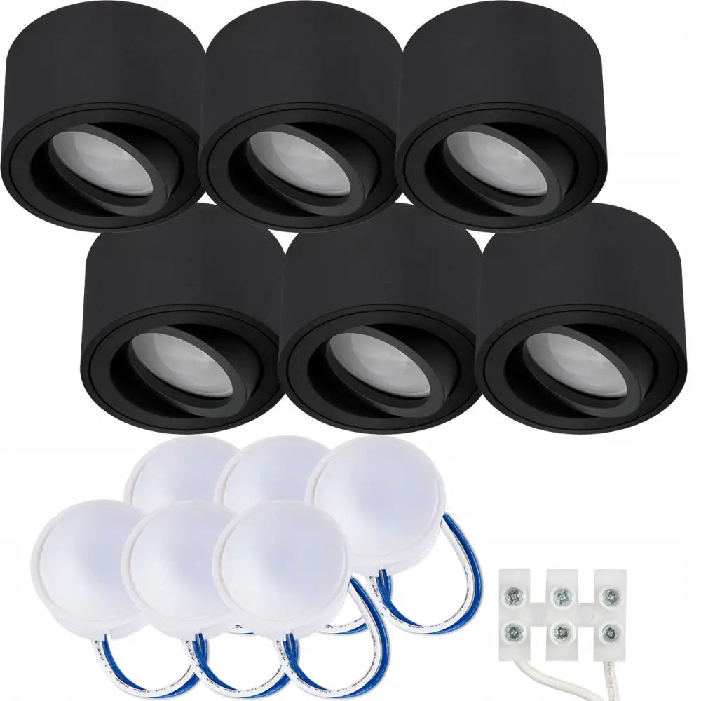 6x Påbyggnings Halogen Spotlight Tube + Led 5w