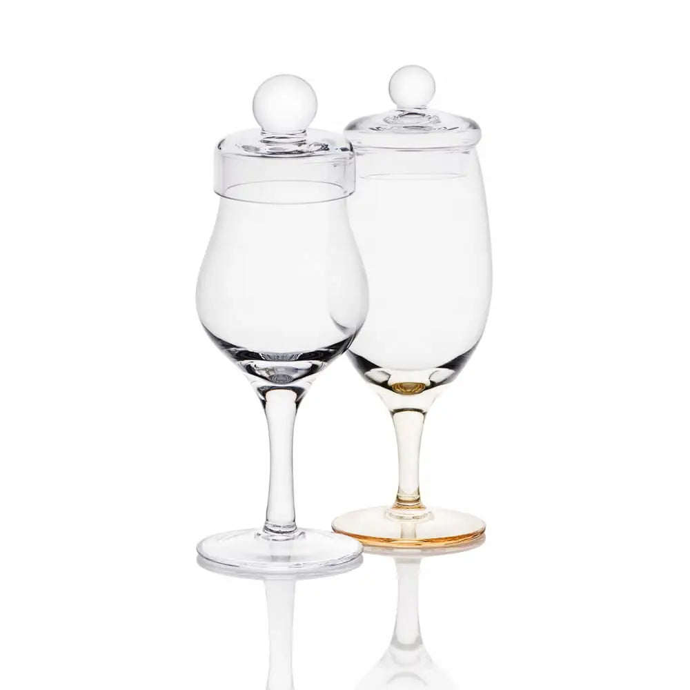 Amber Sett med 2 Whiskyglass med Lokk