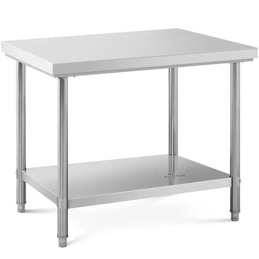 Arbeidsbenk i Rustfritt Stål med Sentral Hylle 100 x 70 Cm