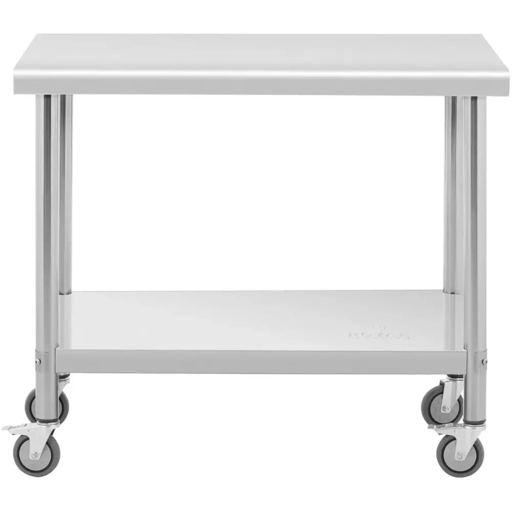 Arbeidsbenk med Sentralt Stålbord og Hjul 100 x 60 Cm
