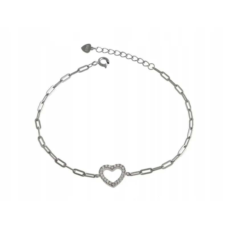 Armbånd Dame Hjerteformet i 925 Sølv med Charms